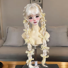 Awen 1/3 1/4 1/6 double braid BJD wigs Russia Mohair代购