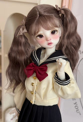 Awen 1/4 1/6 Double Ponytail BJD wigs Russia Mohair代购