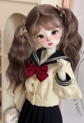 Awen 1/4 1/6 Double Ponytail BJD wigs Russia Mohair代购