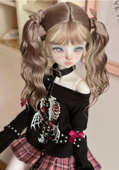 Awen 1/4 1/6 Double Ponytail BJD wigs Russia Mohair代购