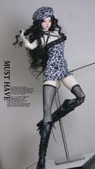 XI 1/3 75cm uncle BJD outfits Leopard Print Dress Set