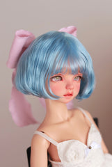 DongYu 1/3 1/4 1/6 Angora Mohair short wig blue
