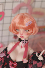 DongYu 1/3 1/4 1/6 Angora Mohair short wig orange