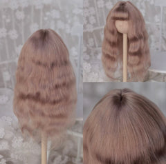 DongYu 1/3 1/4 1/6 Angora Mohair long wig brown color