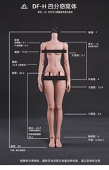 DF-H 1/4 new slim female bjd body 代购
