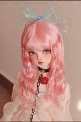 DongYu 1/3 1/4 1/6 Angora Mohair long wig Peach color