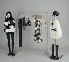 Fanff 68-75cm BJD floor-standing stainless steel clothes rack