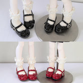 Guard-Love 1/6 1/4 Heart rhinestone leather BJD shoes