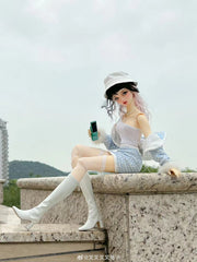 Rosemary 1/3 cuffed patent leather boots BJD shoes