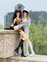 Rosemary 1/3 cuffed patent leather boots BJD shoes