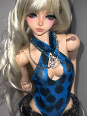 Rosemary 1/4 1/3 Blue leopard print bodysuit BJD clothing