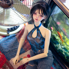 Rosemary 1/4 1/3 Blue leopard print bodysuit BJD clothing