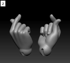 ShouShouDoll hands/ teeth/ tongue for 1/4 Cat Coco body