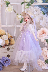 Flower X BJD Clothing Light Cloud and Mist Pastoral Style Dress Gauze Skirt for 1/4 BJD Girl - DollSpherebjd