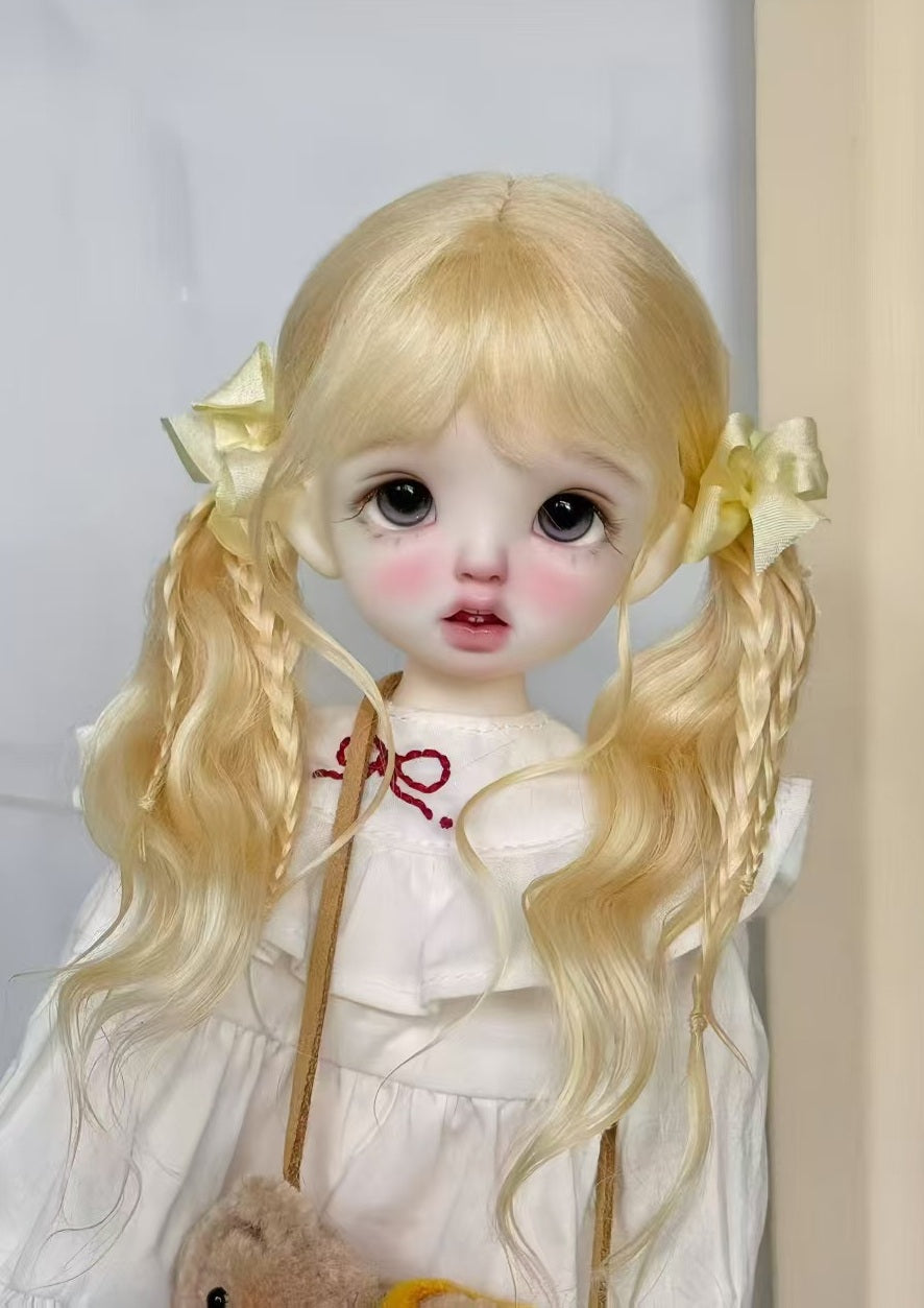 Awen 1/4 1/6 Double Braid Ponytail BJD wigs Russia Mohair代购