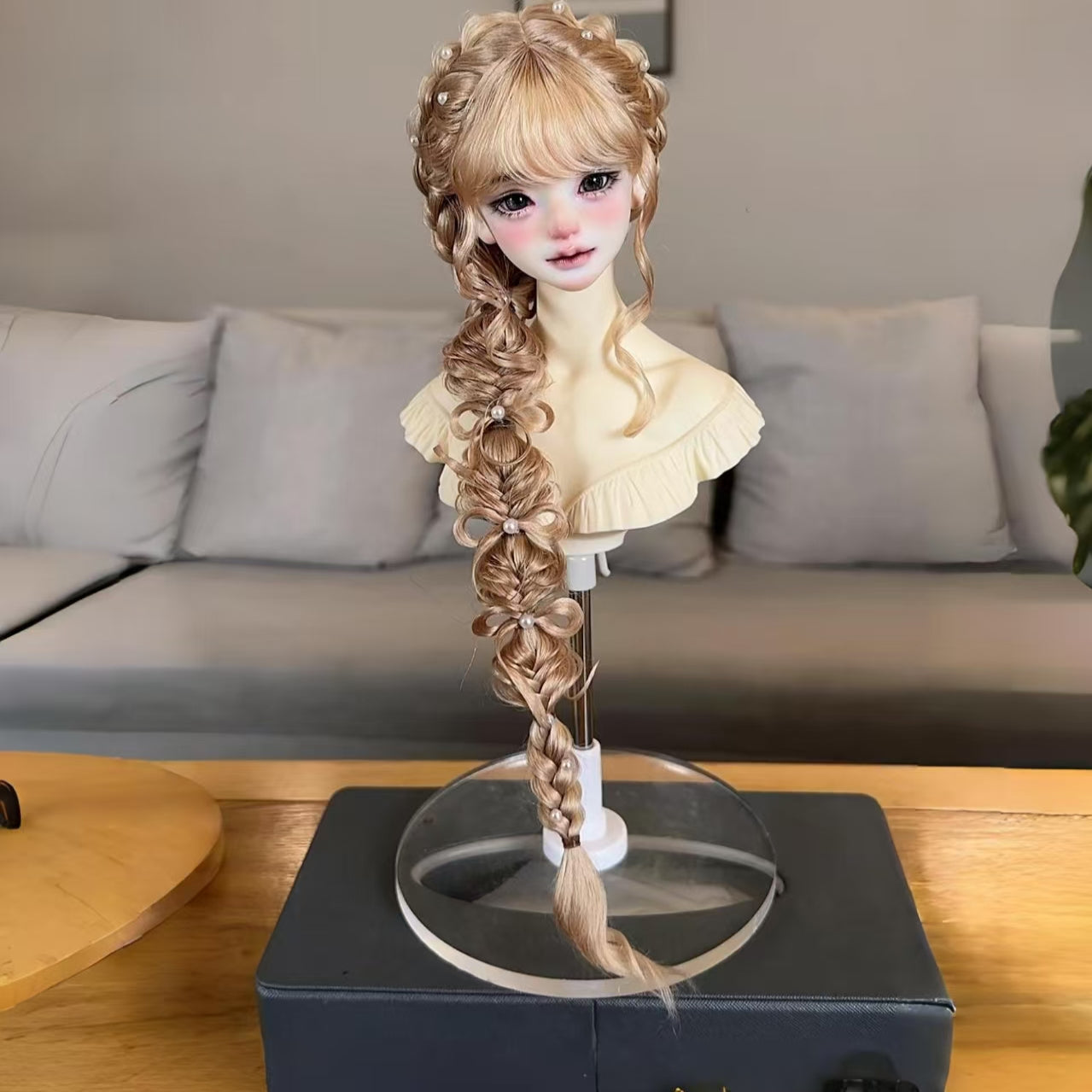 Awen 1/3 1/4 1/6 gentle side braid BJD wigs Russia Mohair代购