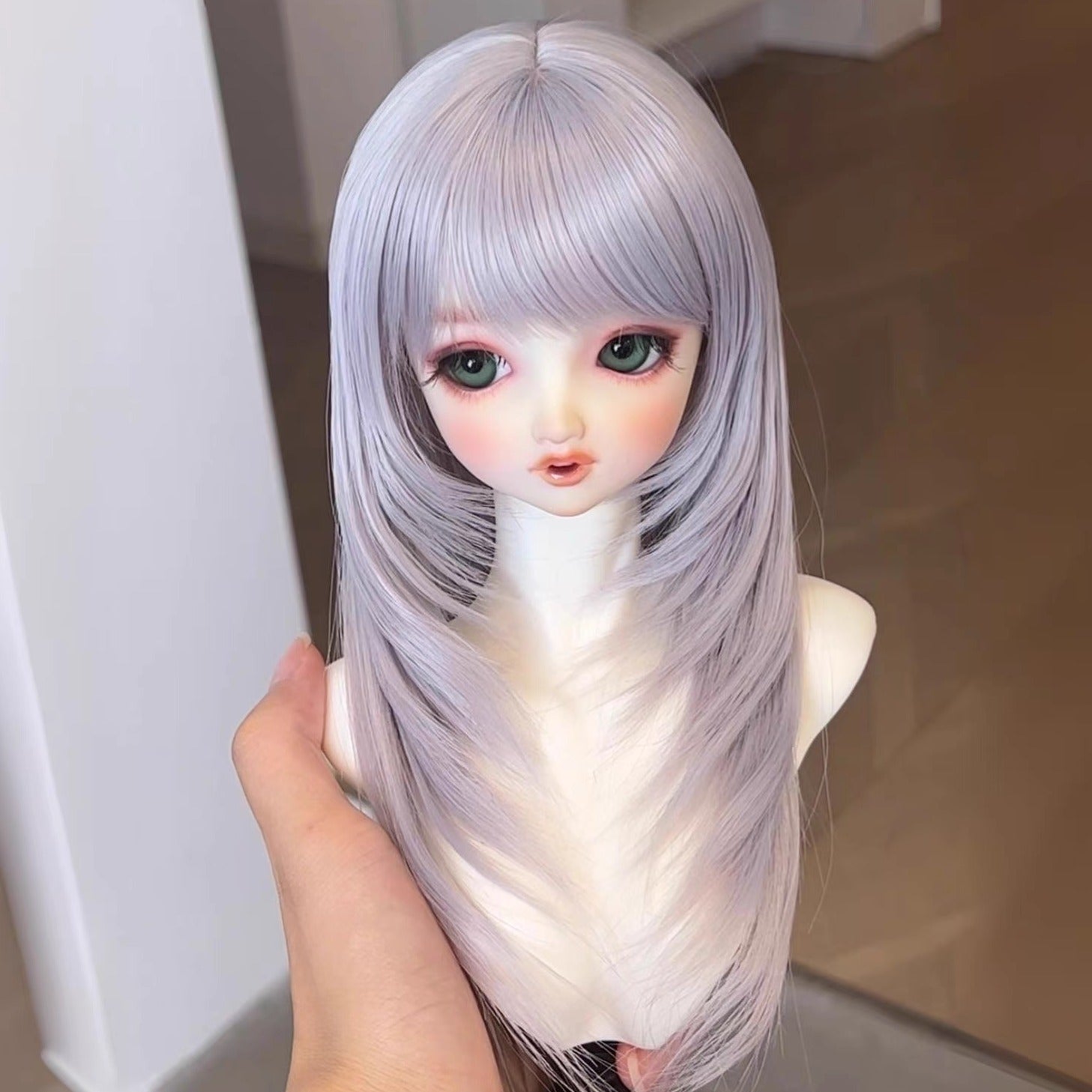 Awen 1/3 1/4 BJD Multi-layered long pear blossoms wigs Russia Mohair代购