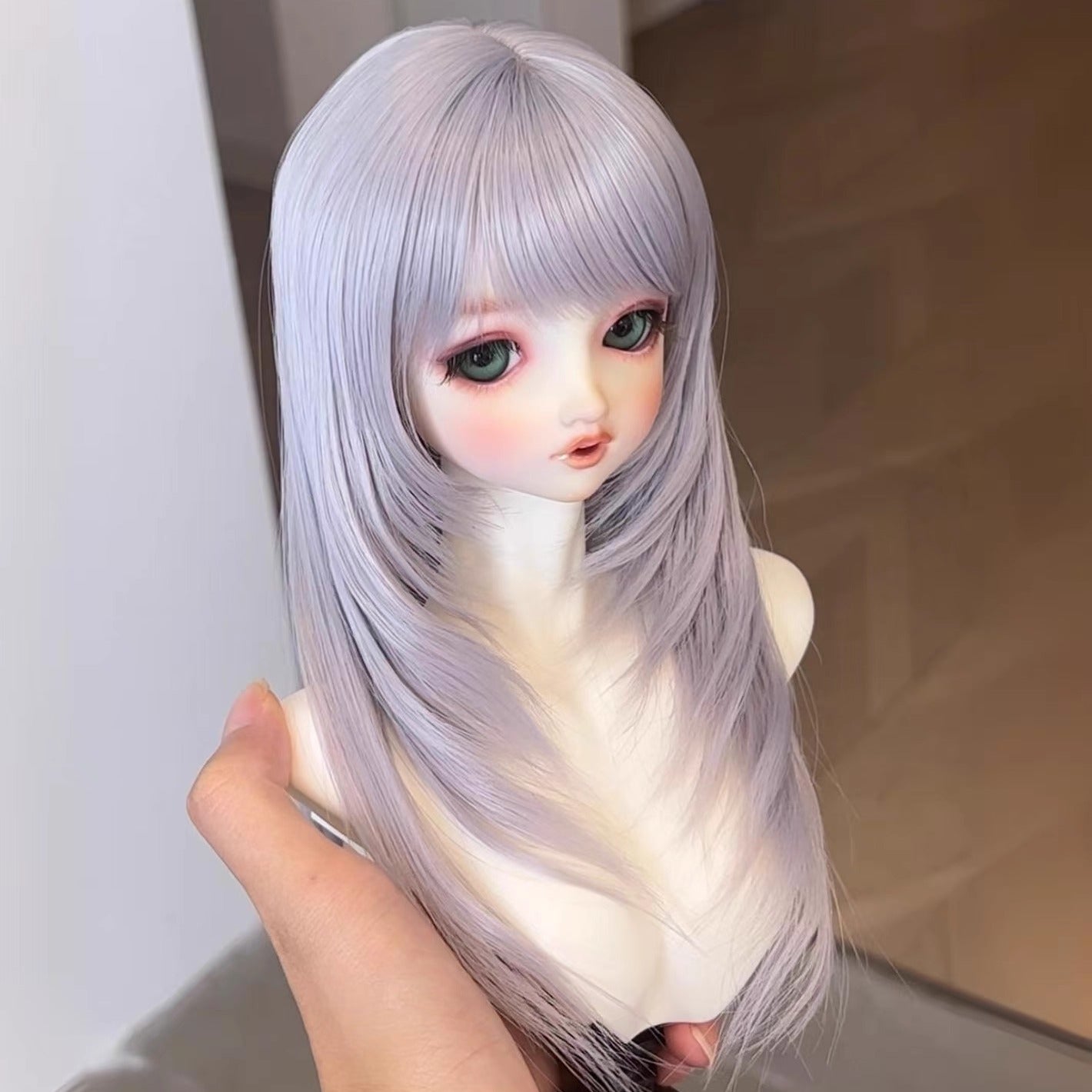 Awen 1/3 1/4 BJD Multi-layered long pear blossoms wigs Russia Mohair代购