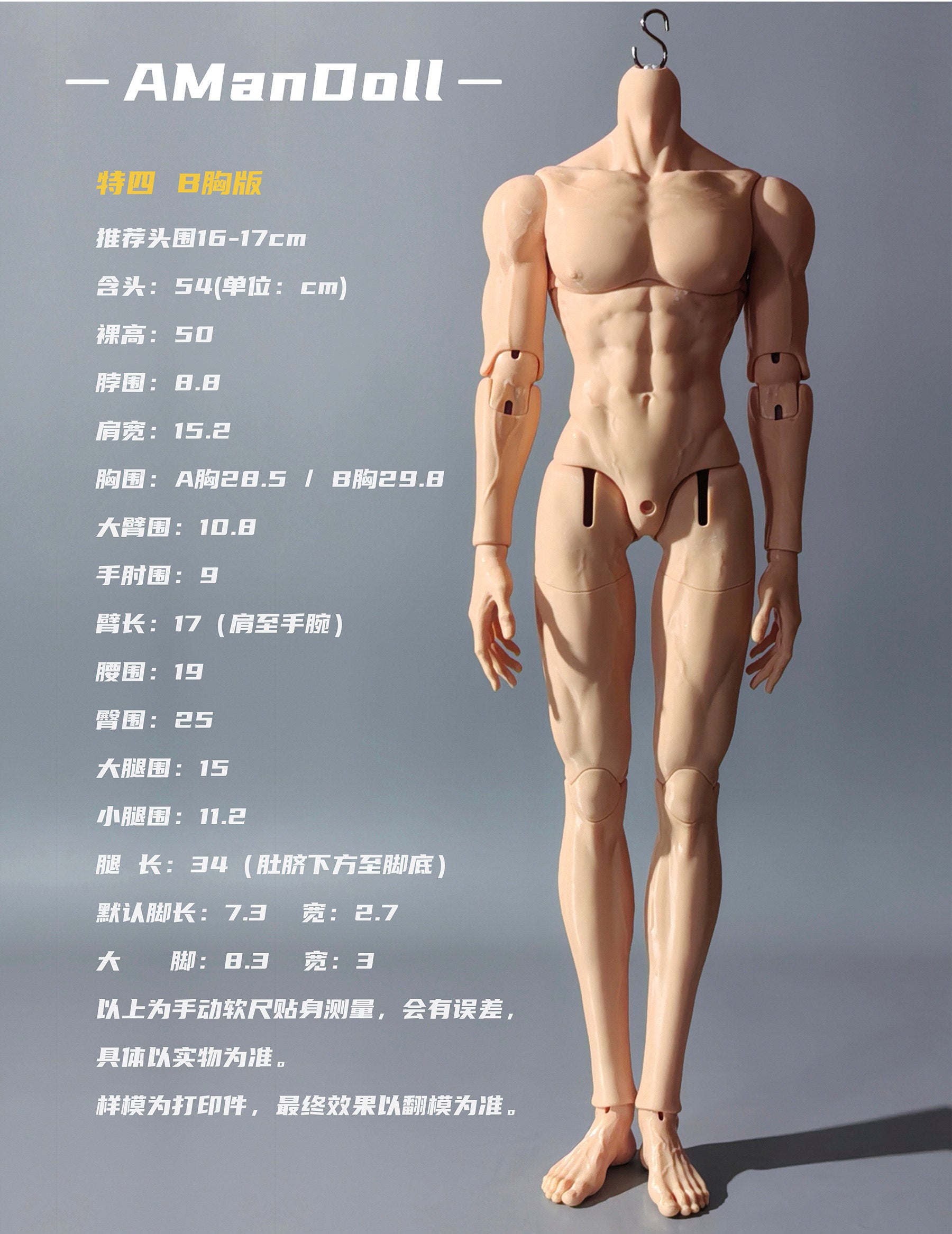 AManDoll 1/4 1/6 BJD body AM77 miniature version