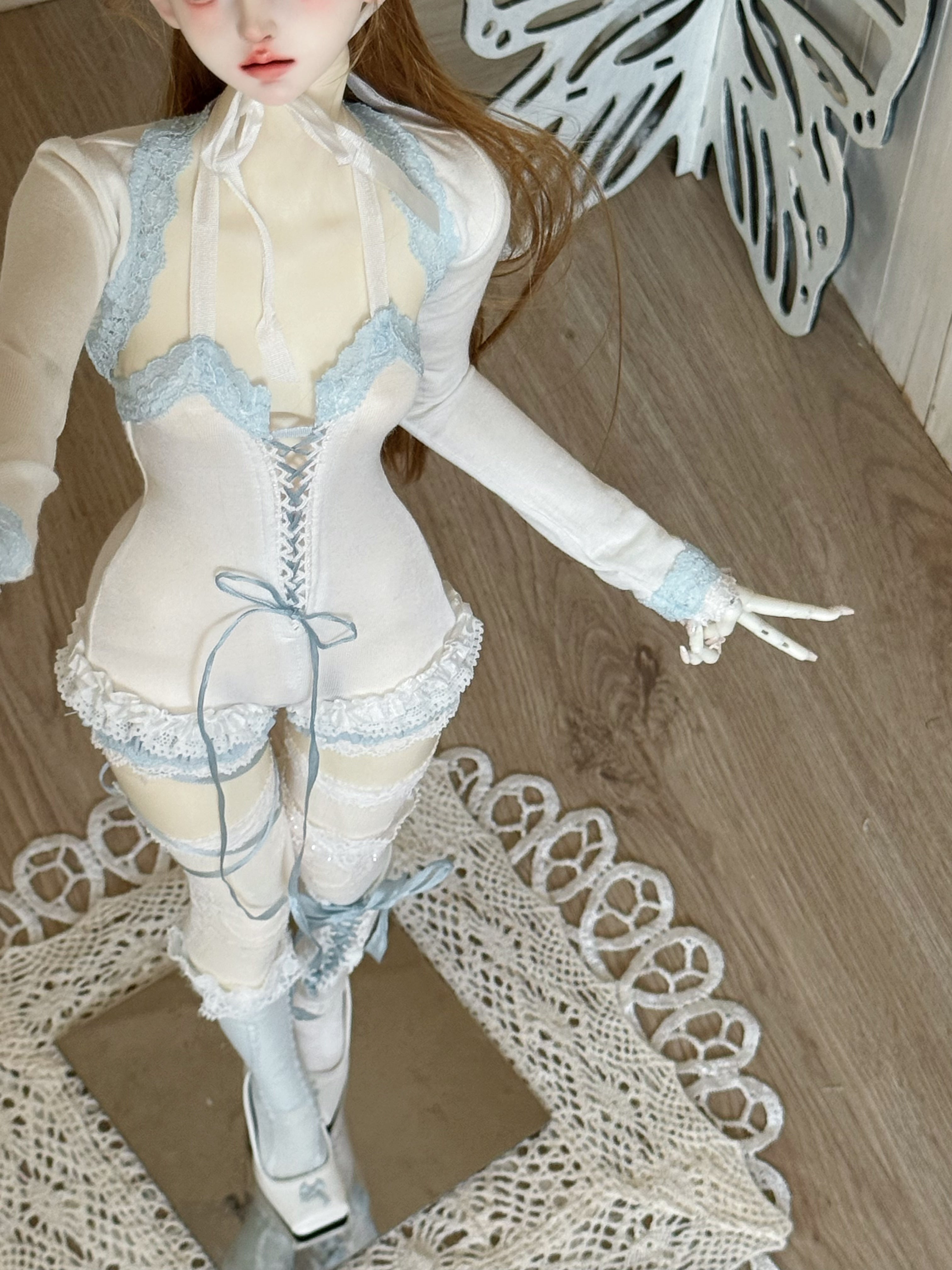 KeKe 1/4 AP 1/3 68cm Milky blue pantyhose set BJD outfits代购