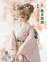 LanTingJiMeng 1/4 1/3 68cm-75cm uncles Kimono Cherry Blossom BJD clothing