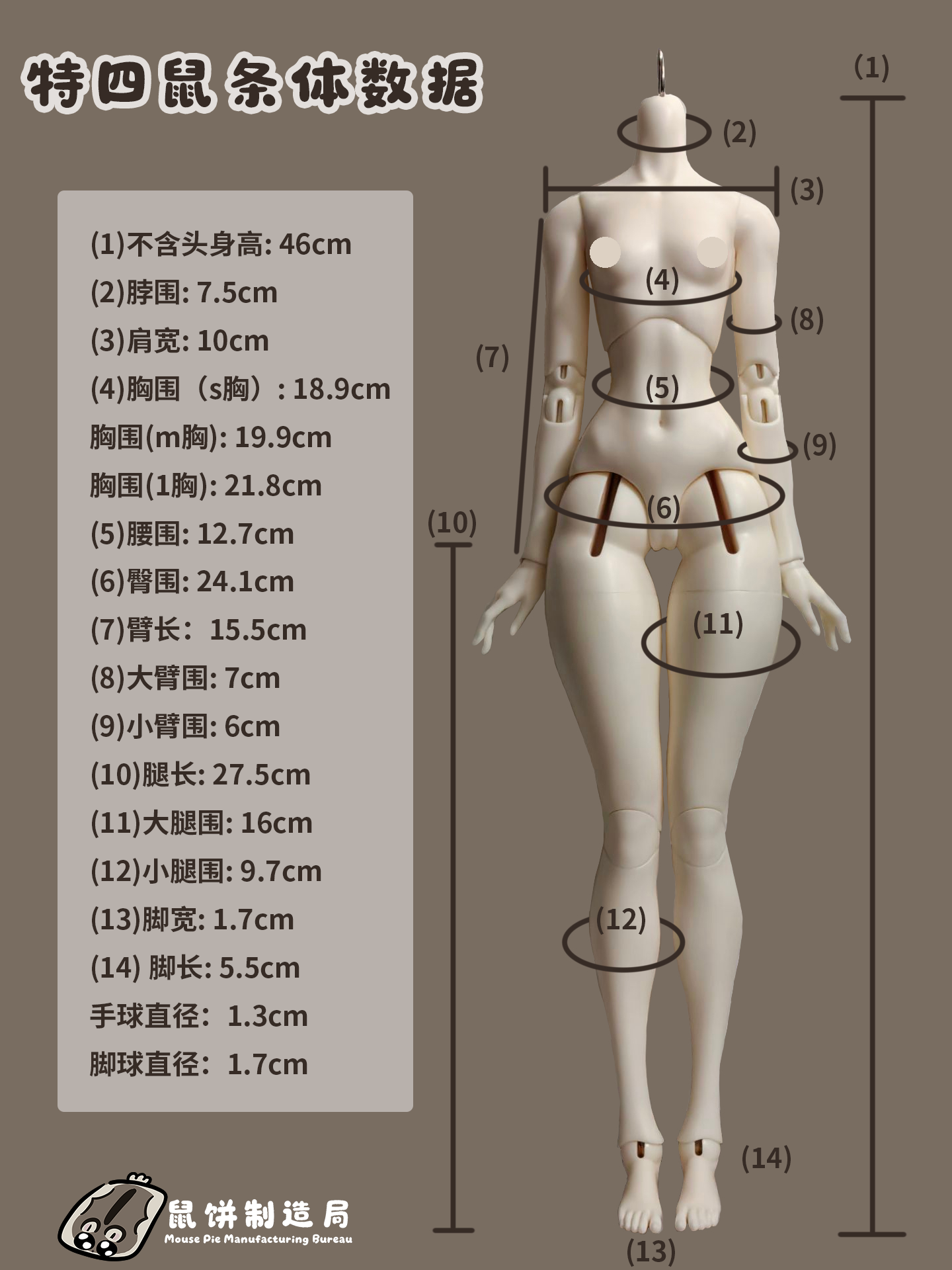 RatCake 1/4 BJD body代购