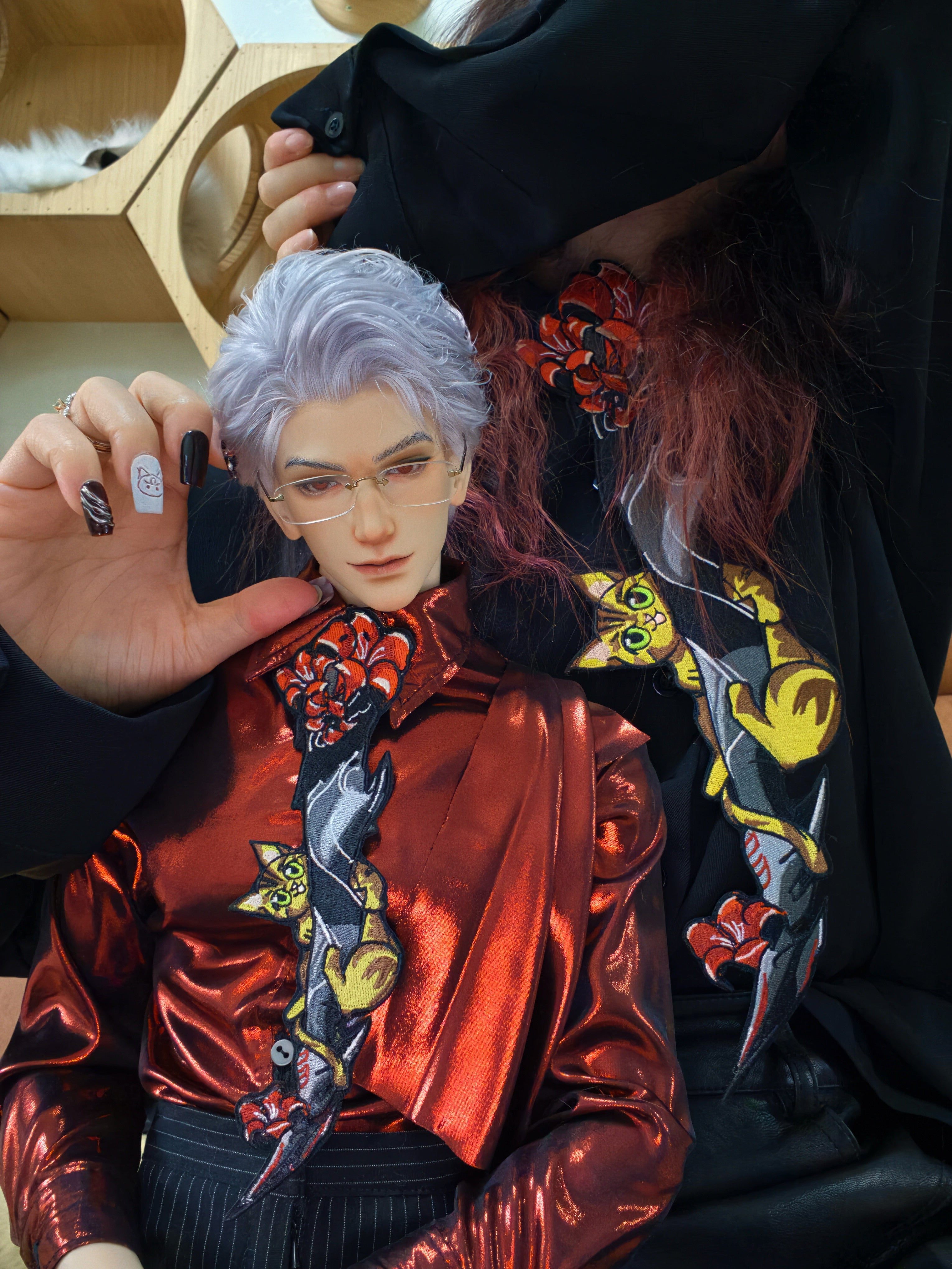 Sylus cos Embroidered Tie 75 77cm BJD clothing代购