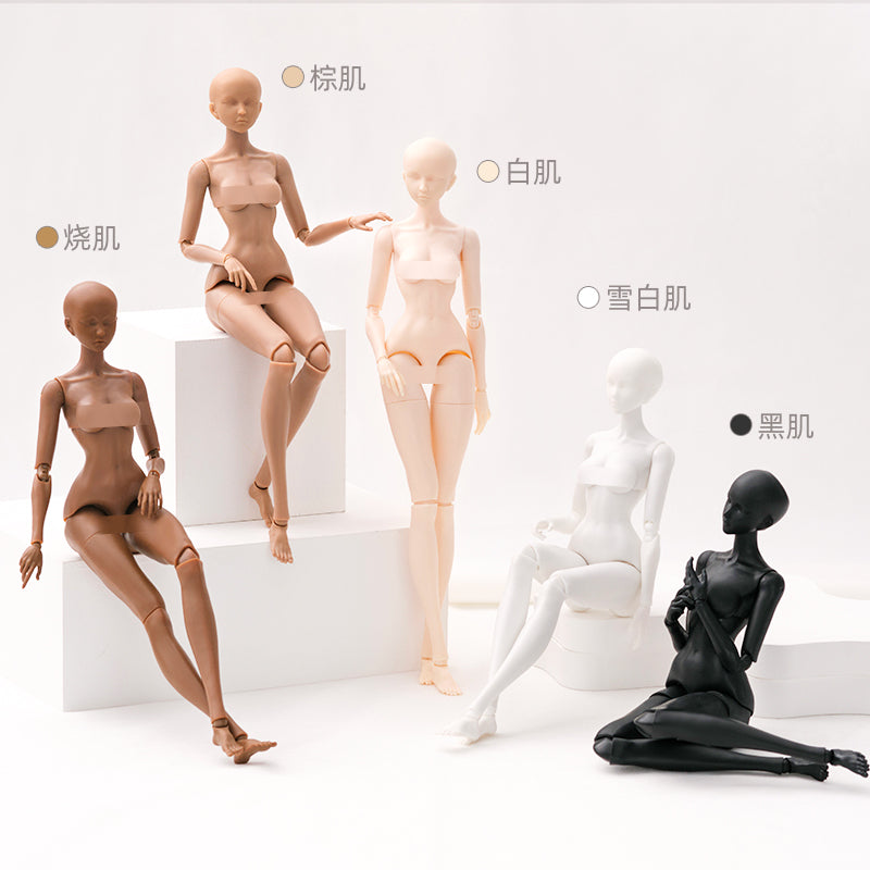 Dooare Second Generation Brown Muscle BJD Body with Movable Plug-in Joints for 1/6 Female