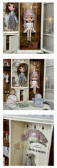 Miniature Dollhouse 1/3 1/4 1/6 Vintage-Style BJD Storage Cabinet DIY