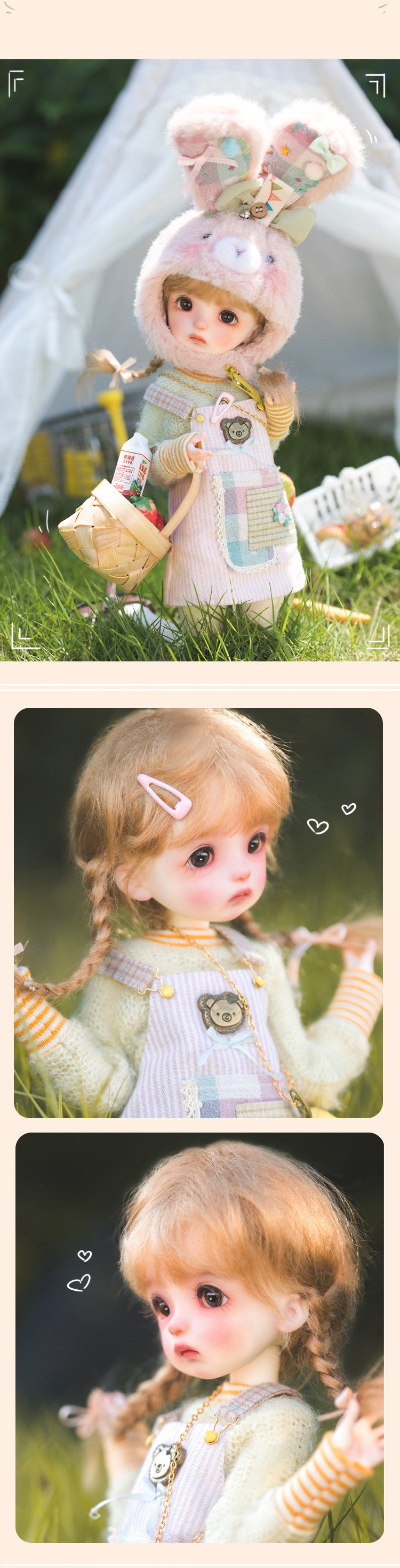 DollZone 1/6 BJD nude doll full set Peach