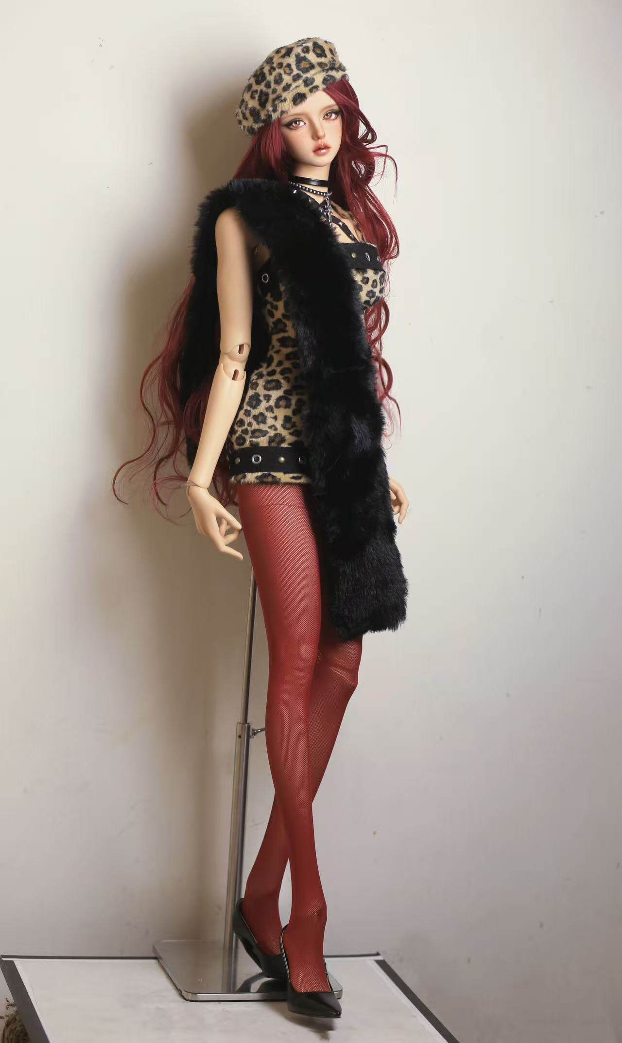 XI 1/3 75cm uncle BJD outfits Leopard Print Dress Set