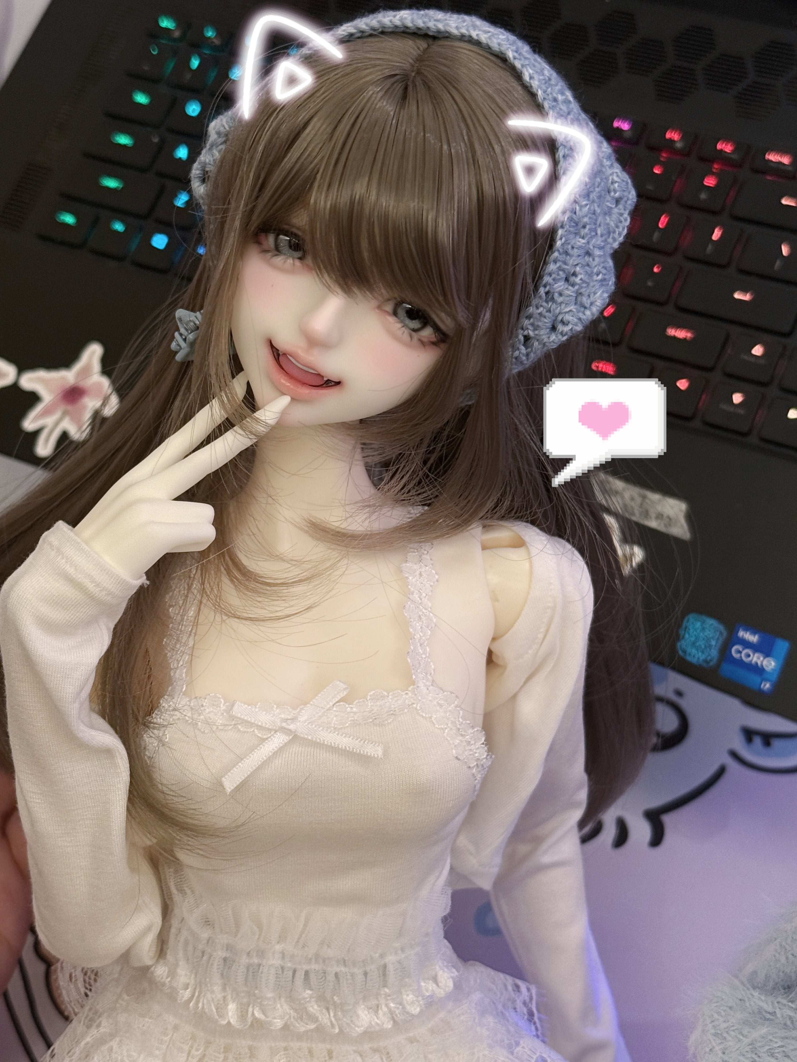 Lalunadoll 1/3 BJD head Kitty Bean