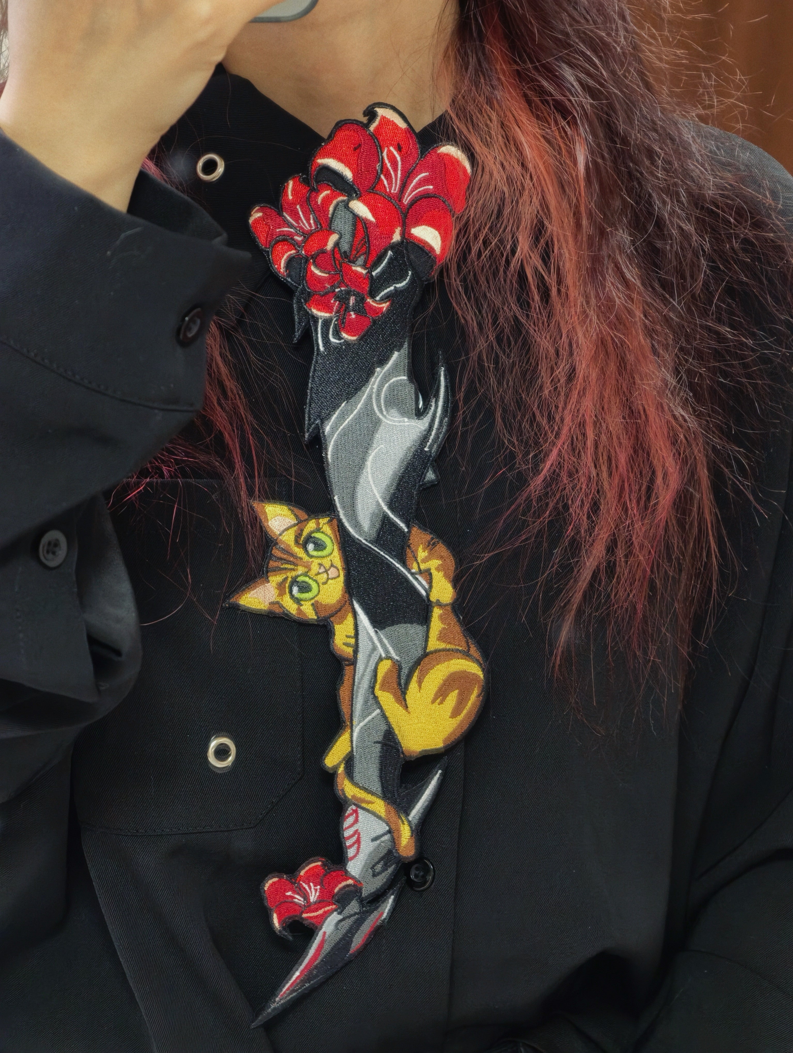 Sylus cos Embroidered Tie 75 77cm BJD clothing代购