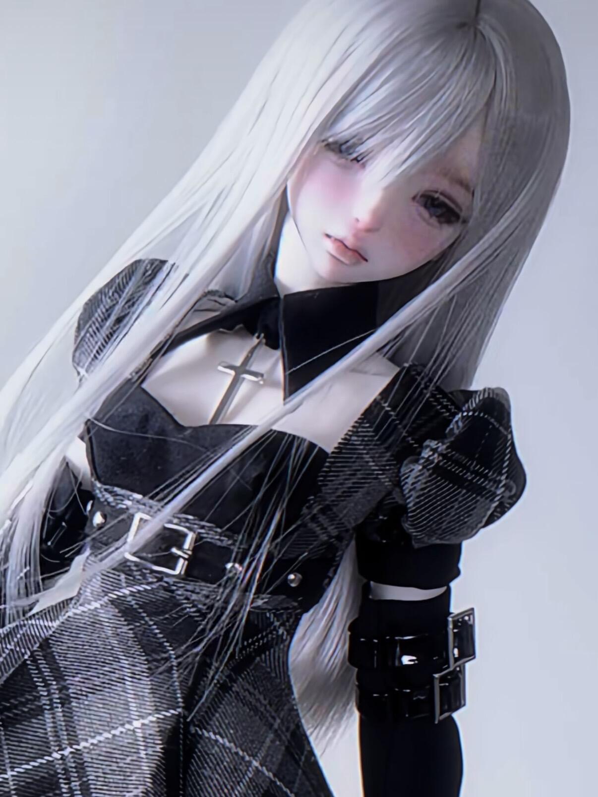 Arctic Rabbit 1/4 BJD Head ChloAI half sleeping