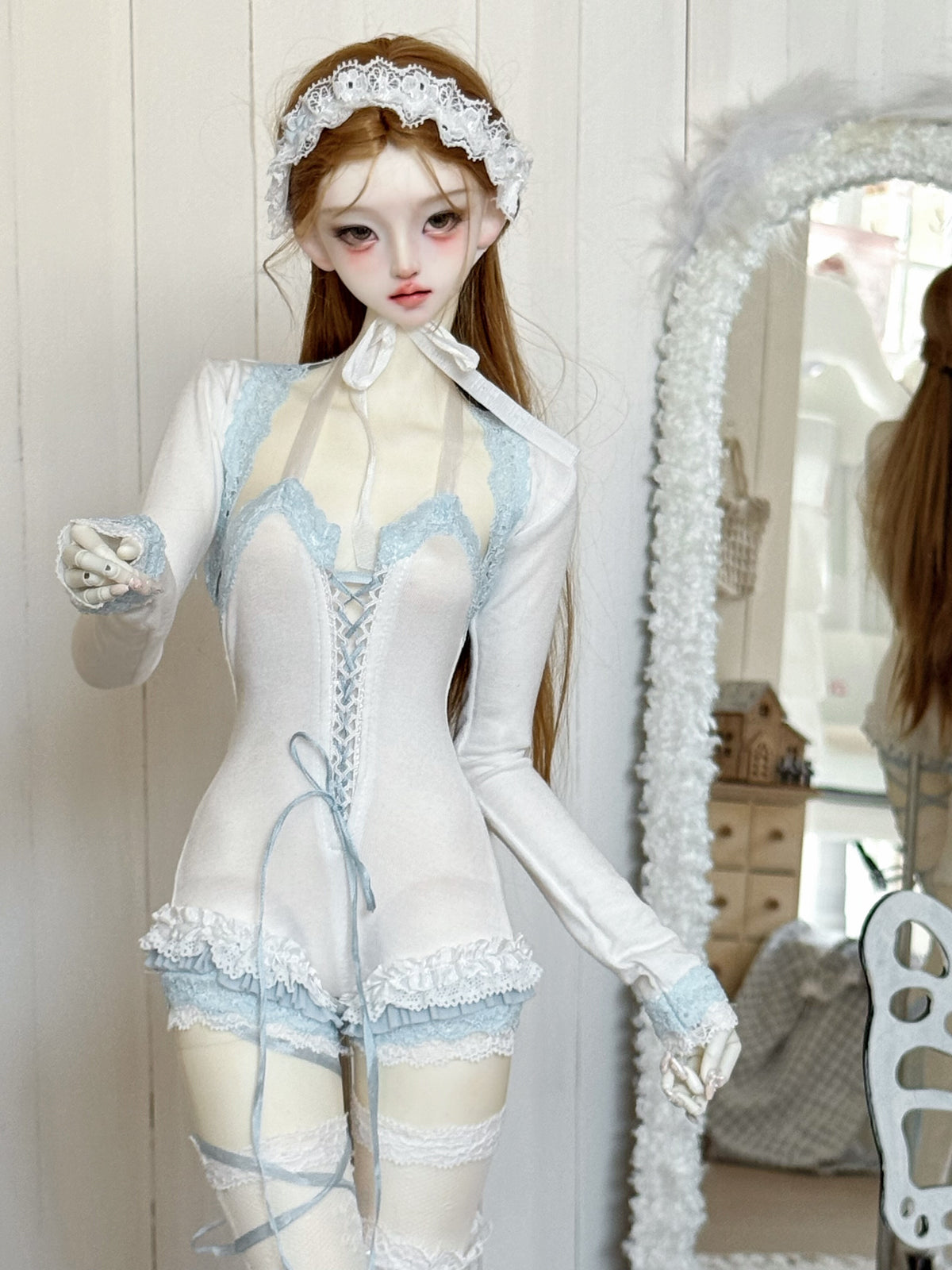 KeKe 1/4 AP 1/3 68cm Milky blue pantyhose set BJD outfits代购