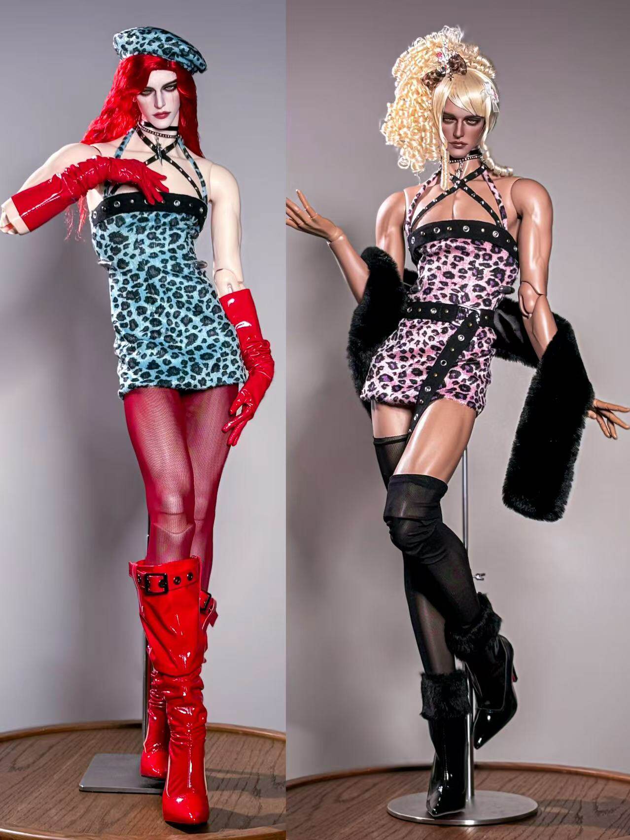 XI 1/3 75cm uncle BJD outfits Leopard Print Dress Set