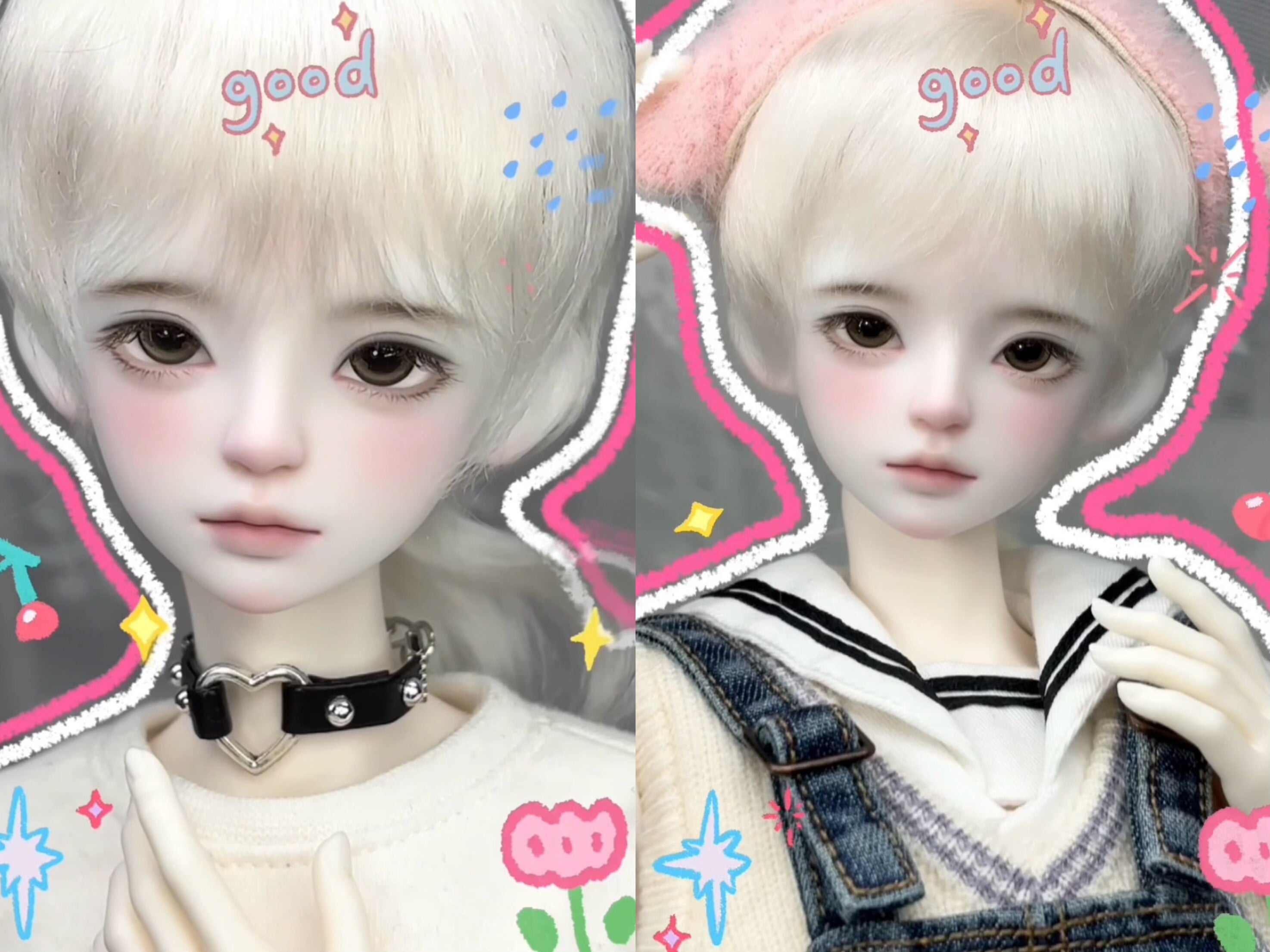 GuangYin 1/4 BJD head Nuri & Nox