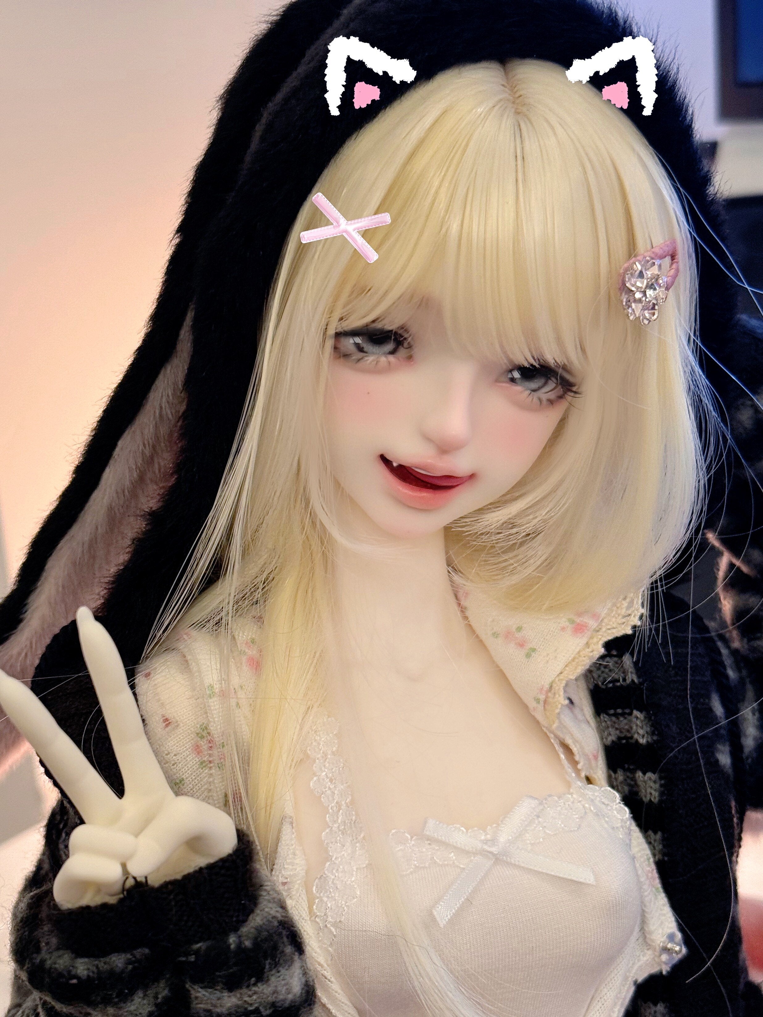 Lalunadoll 1/3 BJD head Kitty Bean