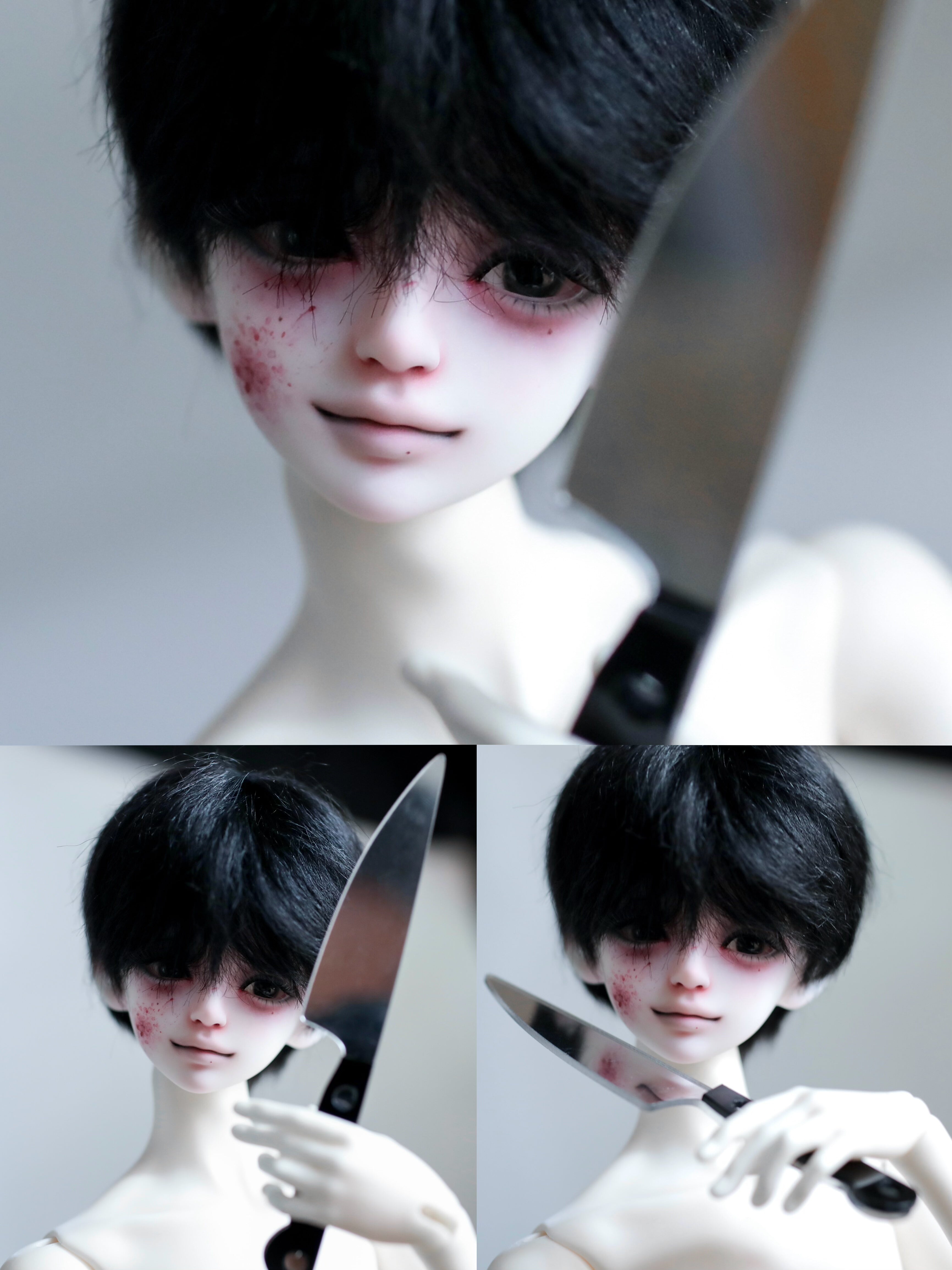 GuangYin 1/4 BJD head Nuri & Nox