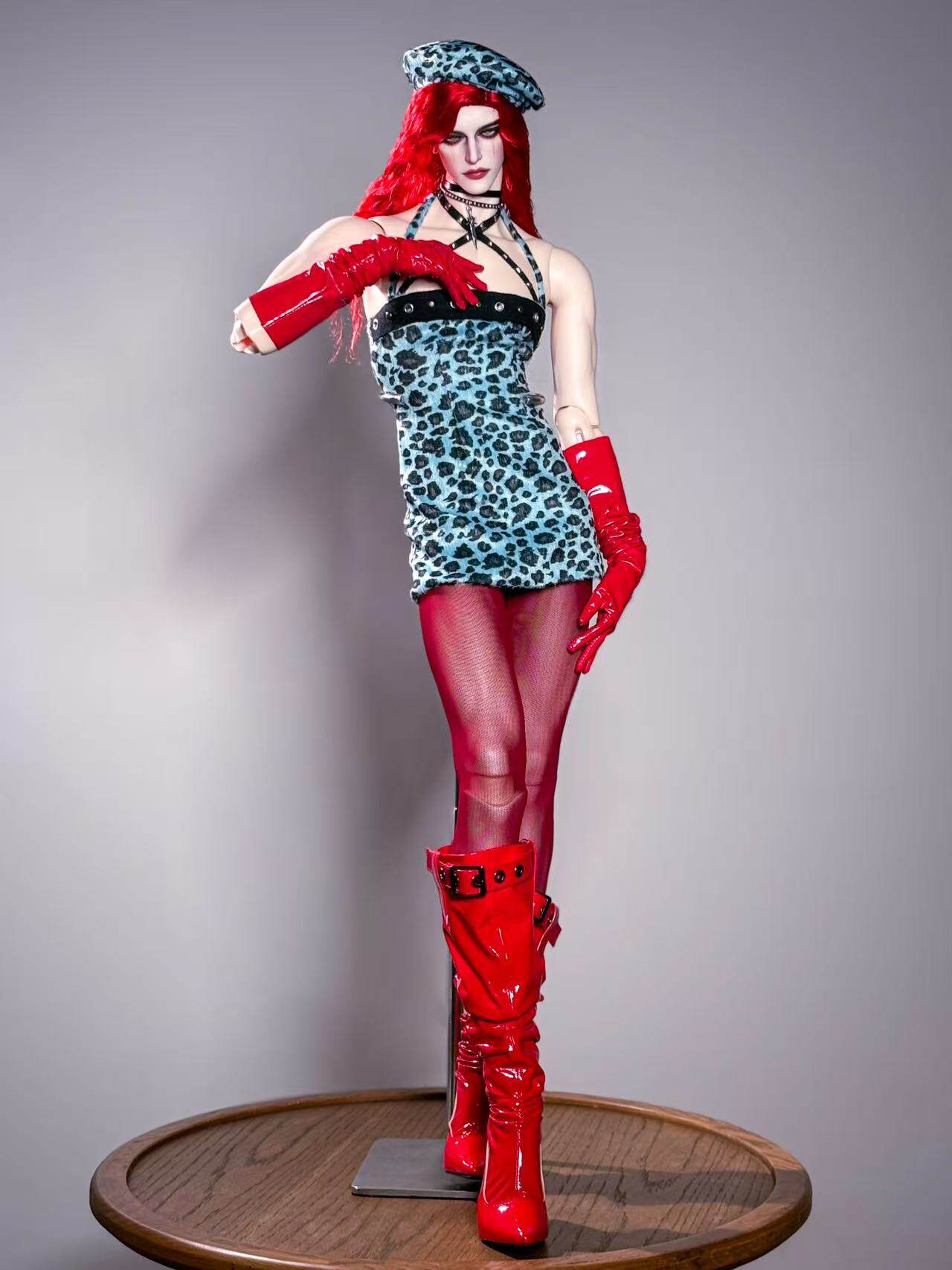 XI 1/3 75cm uncle BJD outfits Leopard Print Dress Set