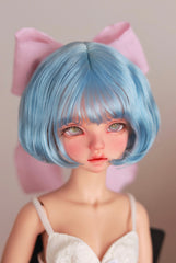 DongYu 1/3 1/4 1/6 Angora Mohair short wig blue