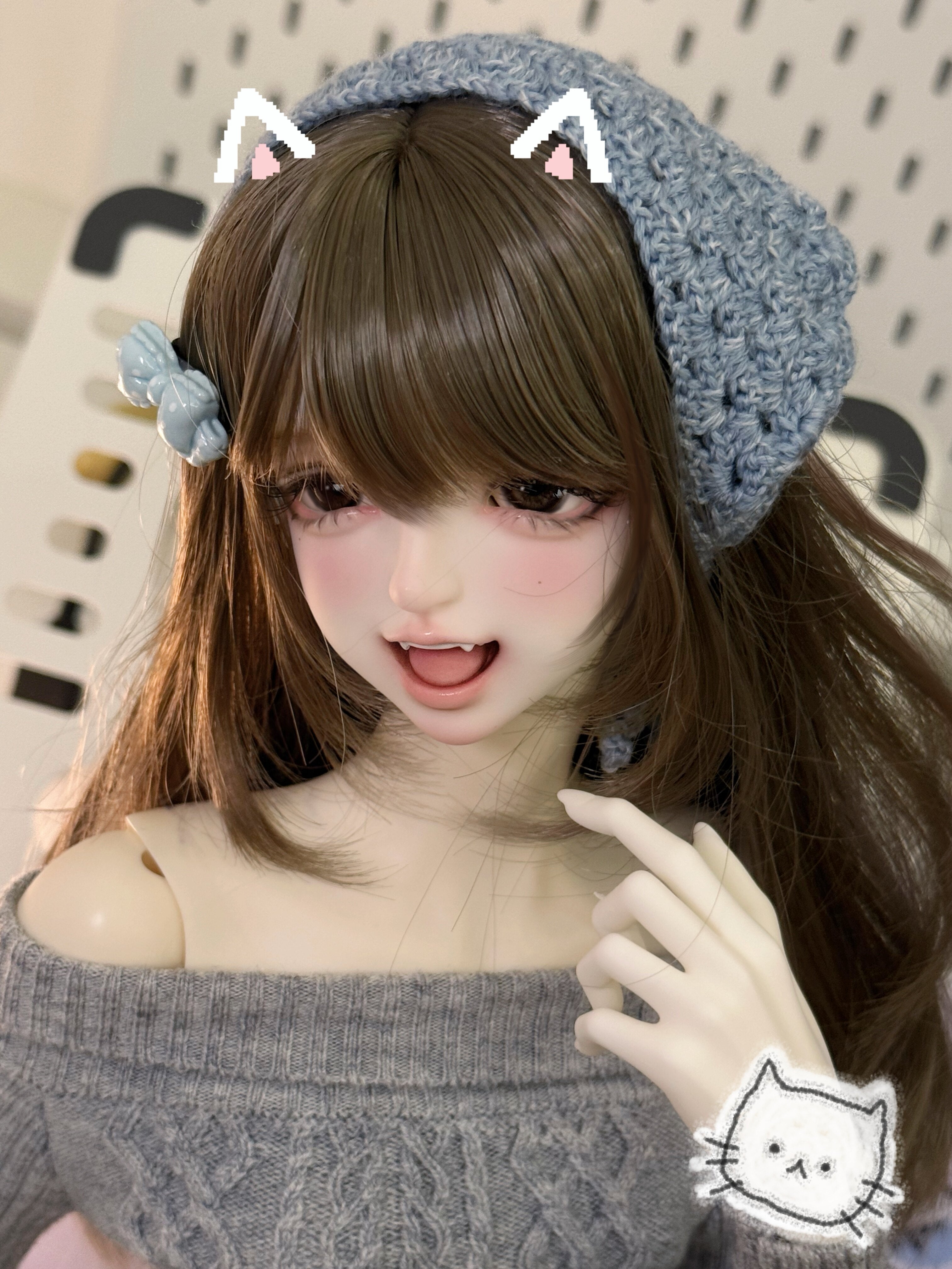 Lalunadoll 1/3 BJD head Kitty Bean