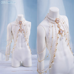 Romantic In Apertures 1/3 BJD Body chains Snow White Zircon Shawl Necklace