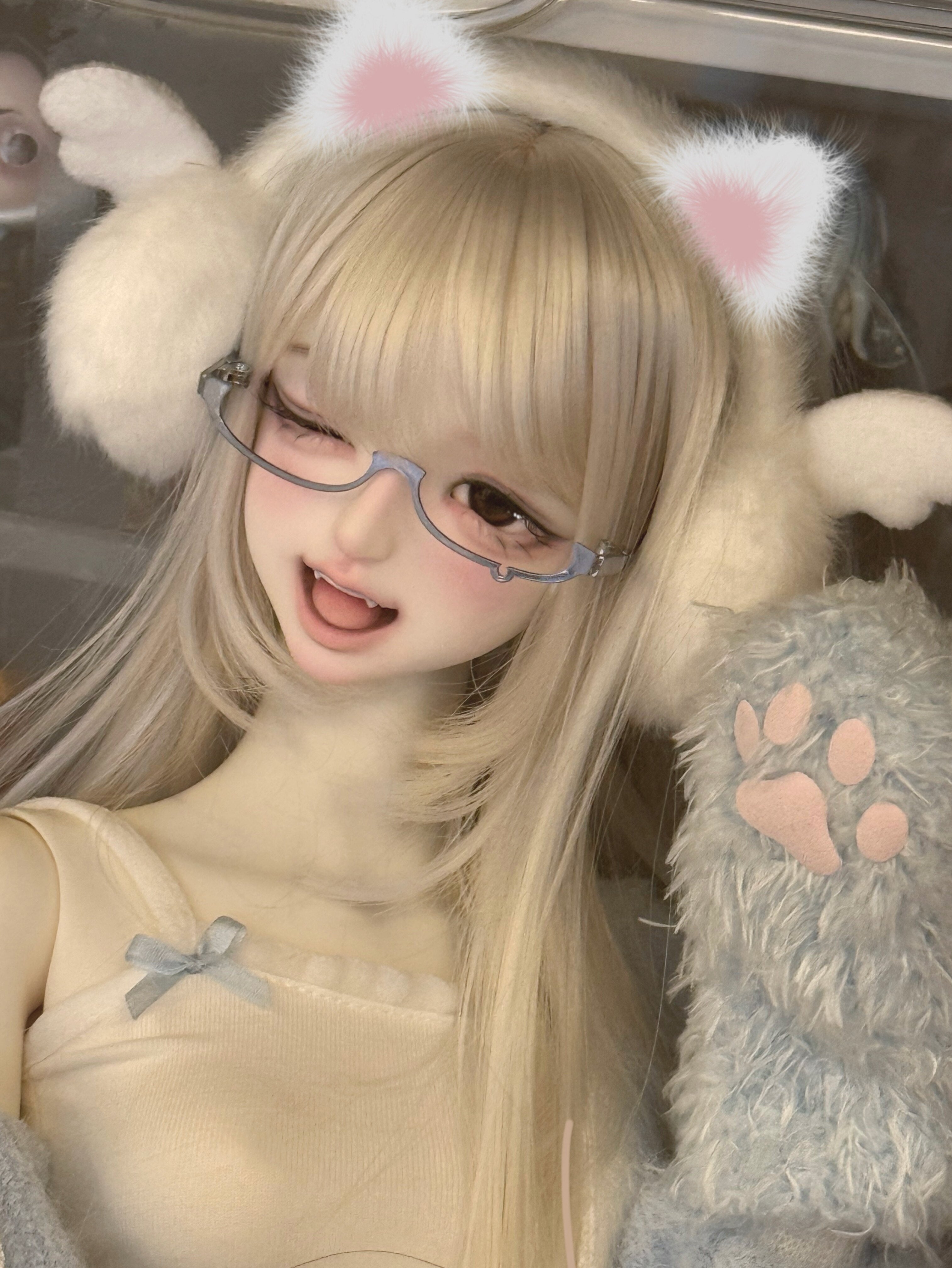 Lalunadoll 1/3 BJD head Kitty Bean
