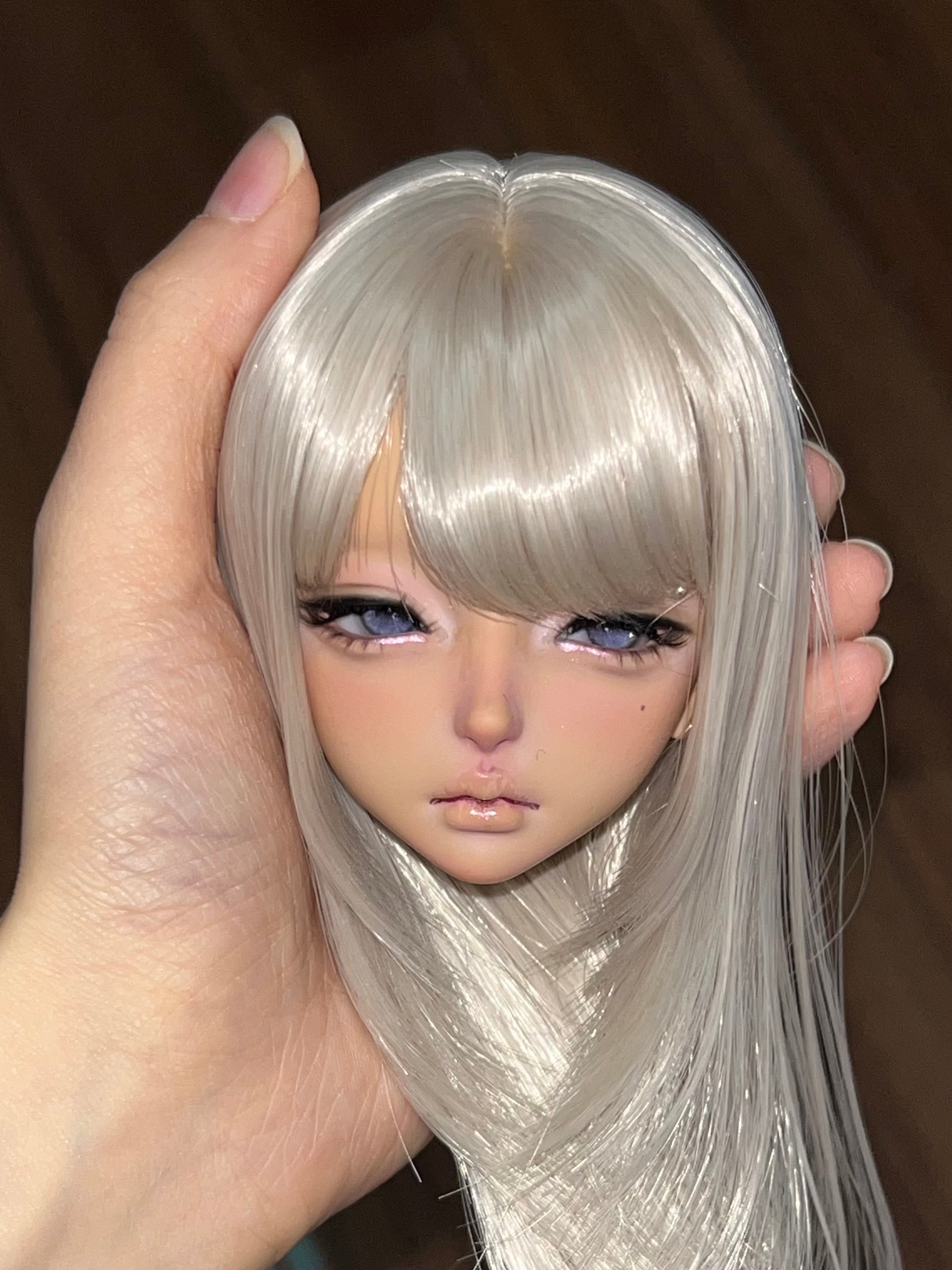 Arctic Rabbit 1/4 BJD Head ChloAI half sleeping