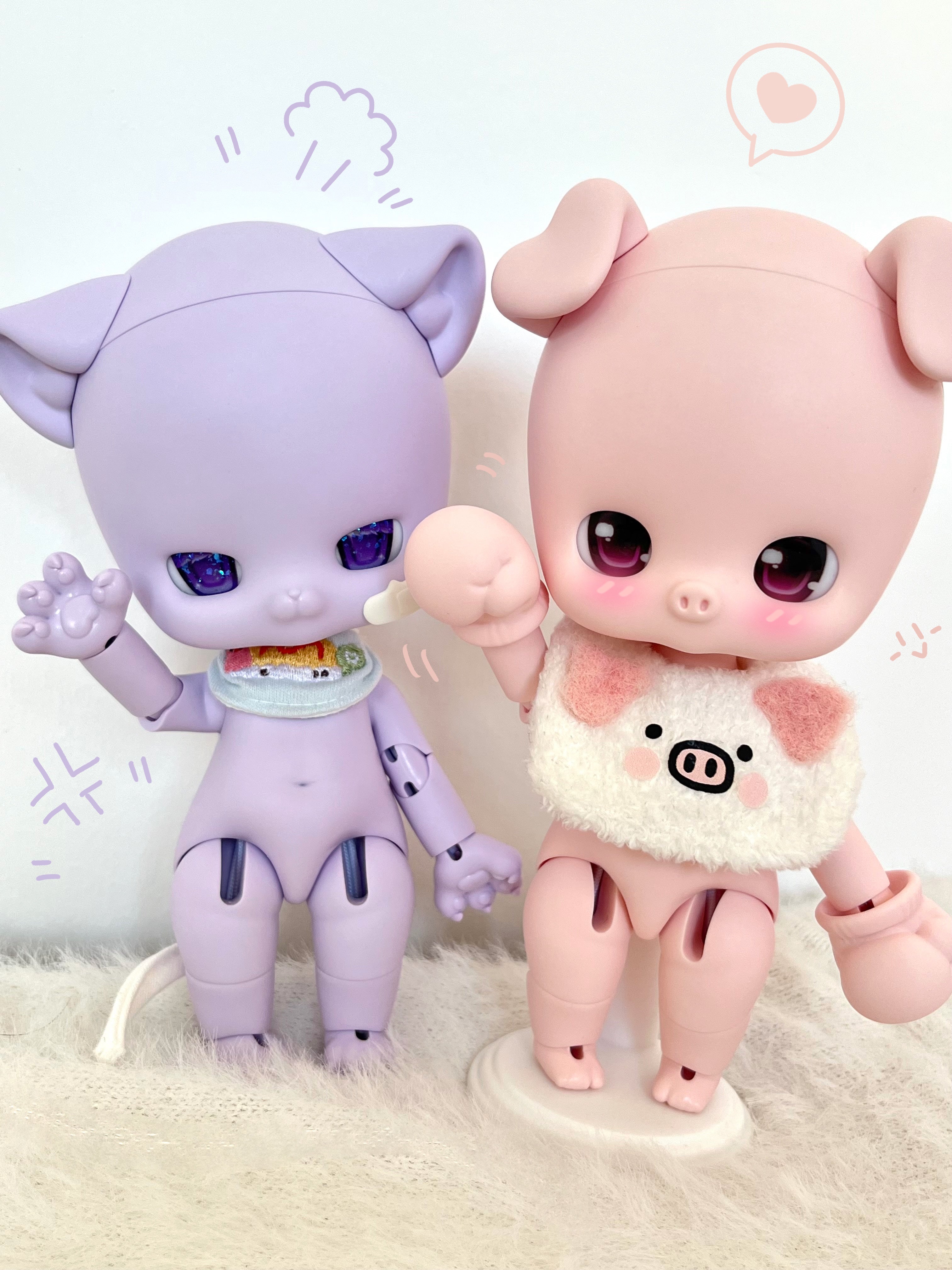 JemmyDoll 1/12 BJD big head full set HuluPig & HuluCat