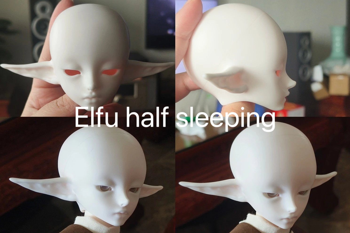 HAD 1/4 BJD head Elfu & Alfu