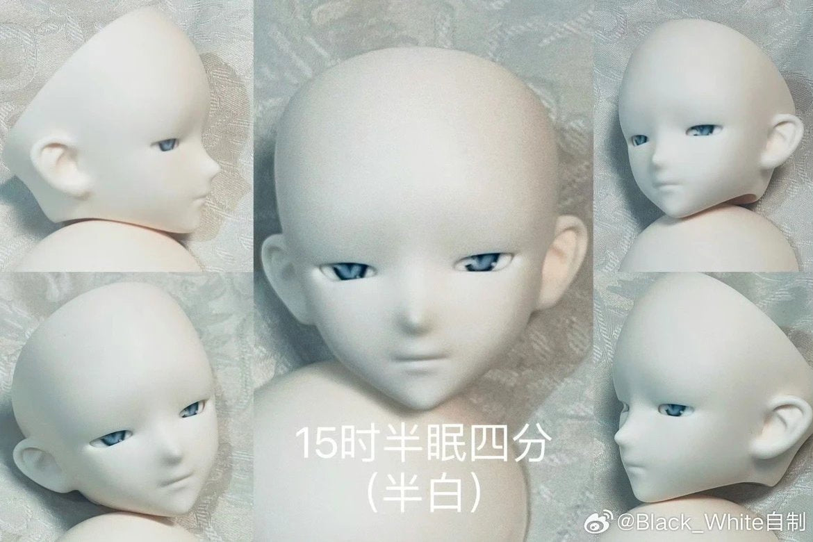 BlackWhite 15TH.VER 时 1/4 1/3 BJD Head