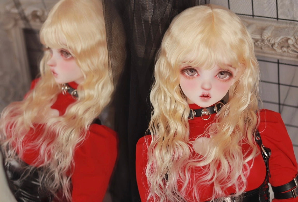 DongYu 1/3 1/4 1/6 Angora Mohair long wig gold