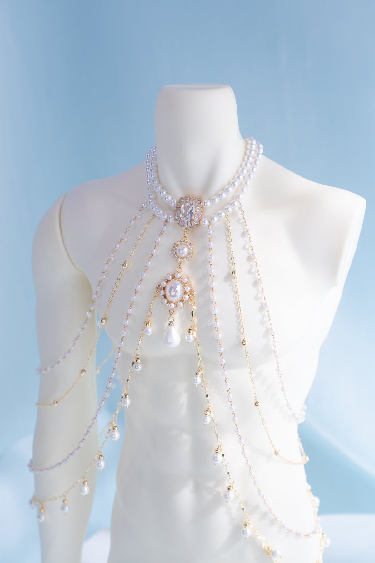 Romantic In Apertures 1/3 BJD Body chains Snow White Zircon Shawl Necklace